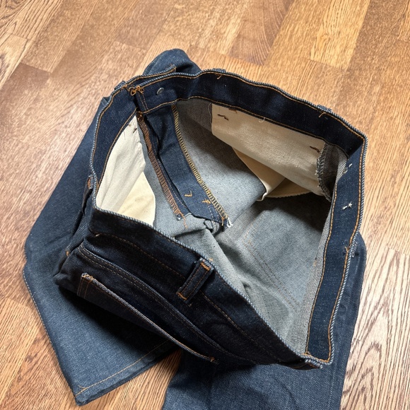 Vintage 70s Levi's 646 0917 Orange Tab Bell Bottom Flare Raw Denim Jeans Mens 31 - Picture 12 of 15